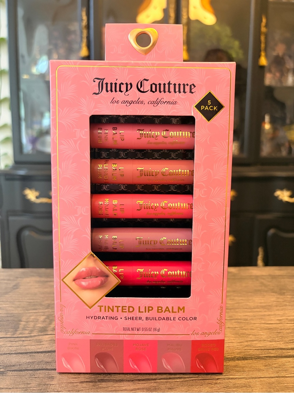Juicy Couture Tinted Lip Balm 5-Pack – Assorted Pink Shades